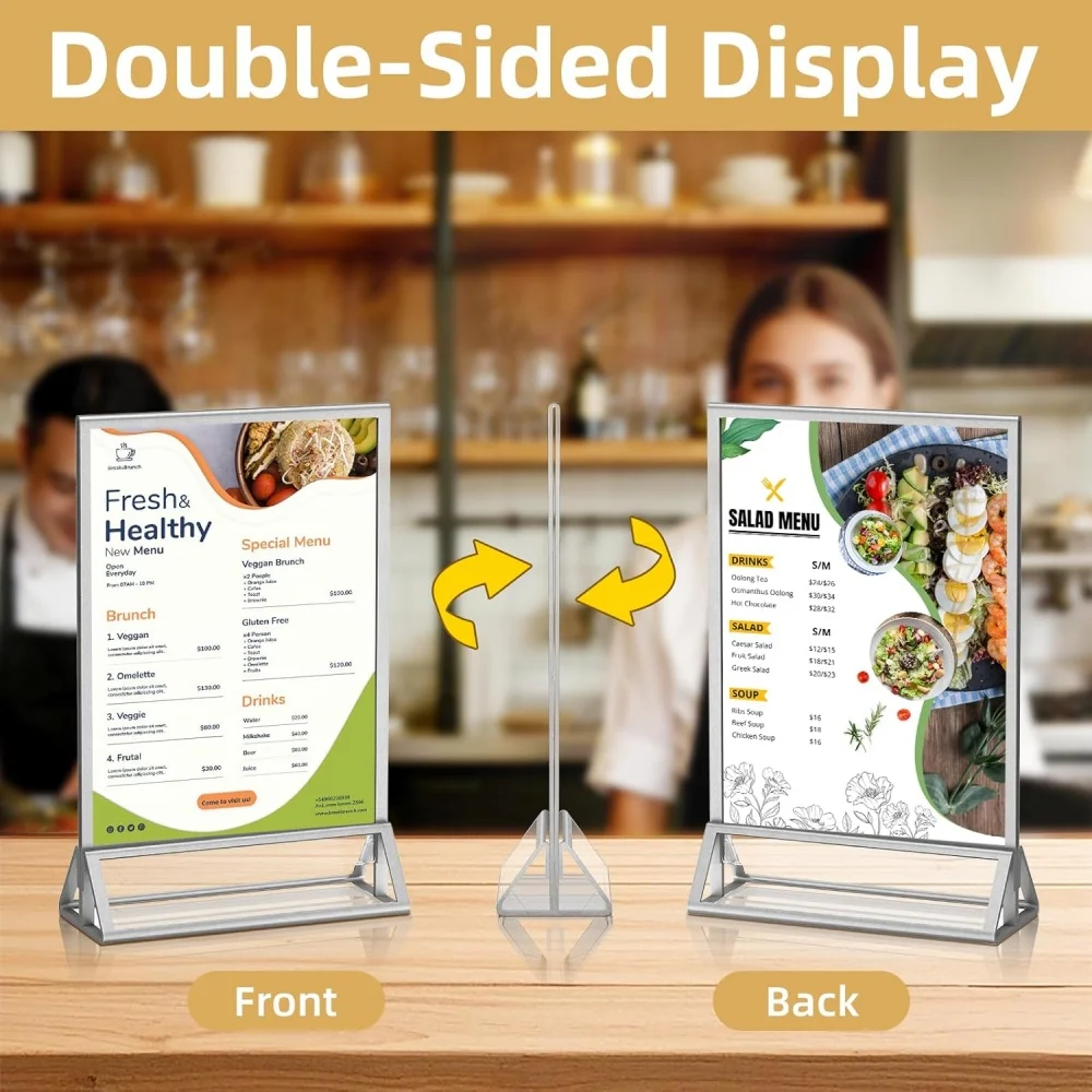 6 Pack Acrylic Sign Holder Double-Sided Picture Frames