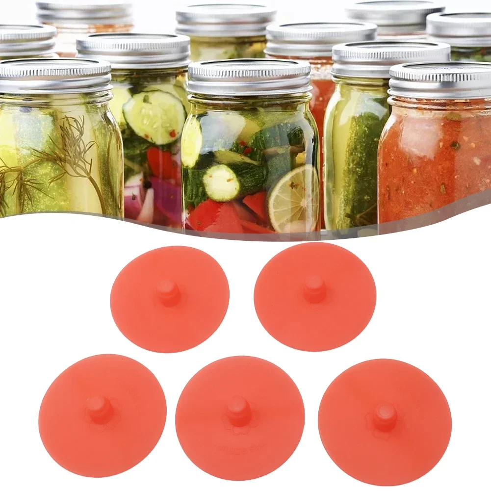 5 Pack Wide Mouth Silicone Fermentation Lids for Jars Airlock Covers for Vegetables Pickles Sauerkraut and More!