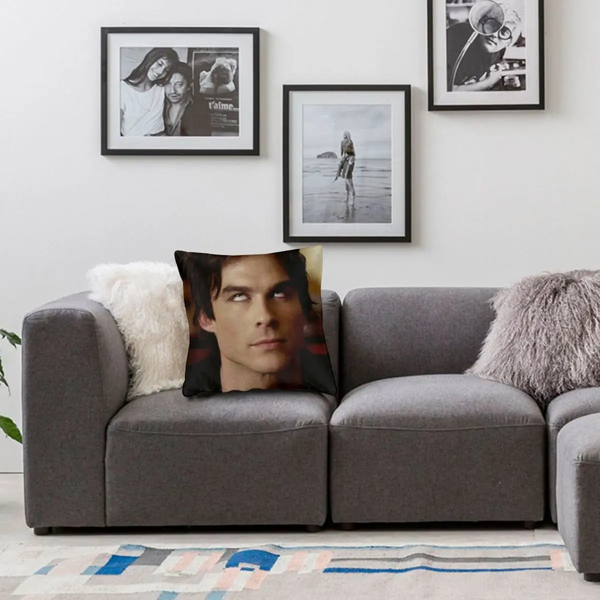 Young Ian Somerhalder Pillowcase Printed Polyester Cushion Cover Decor Damon Salvatore Paul Wesley Pillow Case Cover Home 18''