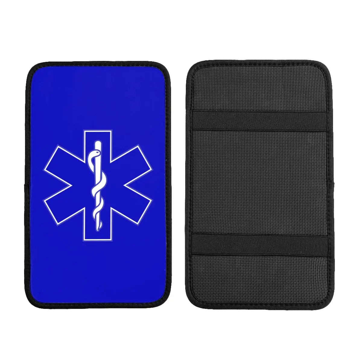 Custom Emt Star Of Life Car Armrest Cover Luxury Paramedic Medical Center Console Pad Car Interior Cushion Storage Box Mat