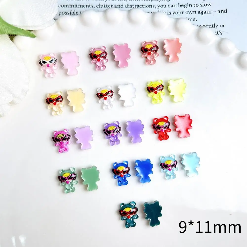 30PCS 3D Gelatina Occhiali Colorati Bambola Resina Pendenti E Ciondoli Per Unghie Cartone Animato Adorabile Ciuccio Bambola Unghie artistiche Decorazioni per Unghie Forcina FAI DA TE