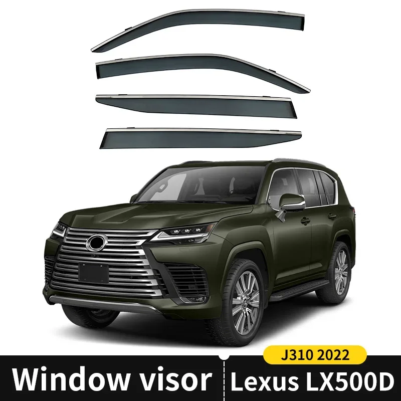 

Chrome Strips Rain Guards for Lexus LX500D MK4-J310 2021-2022 Window Visor Wind Deflectors Door Visor Vent Shades Ventvisor