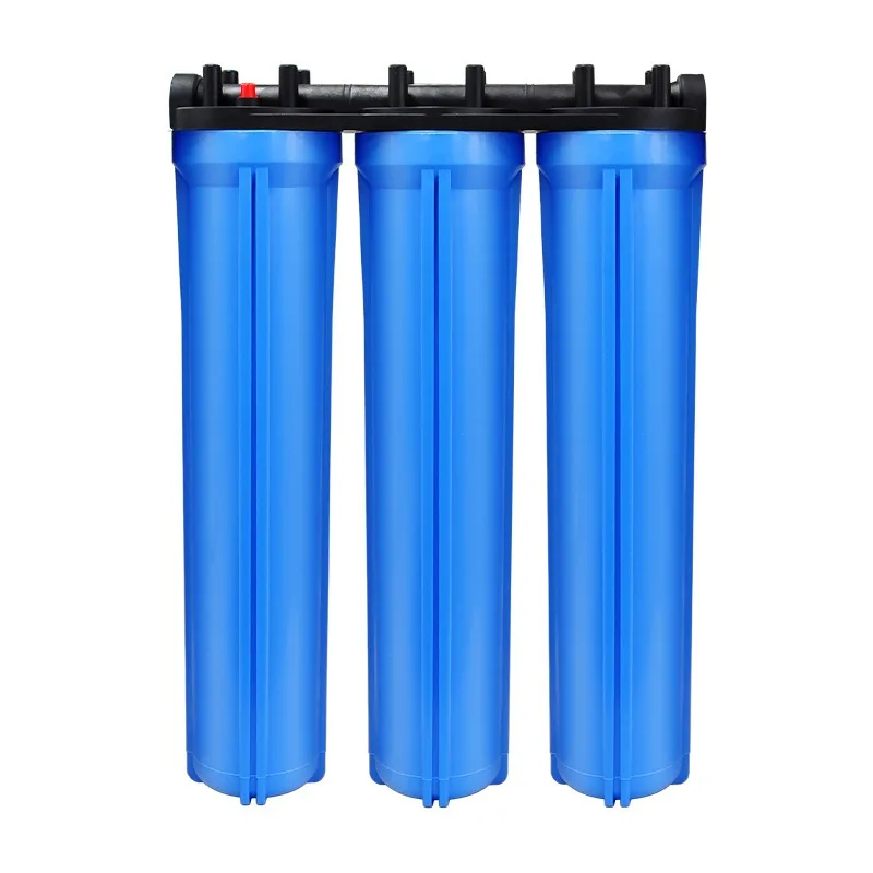 20‑Inch 3‑Stage Combined Pre‑Filter Housing, Blue Filter Bottle 4/6‑Port for Commercial Water Vending System