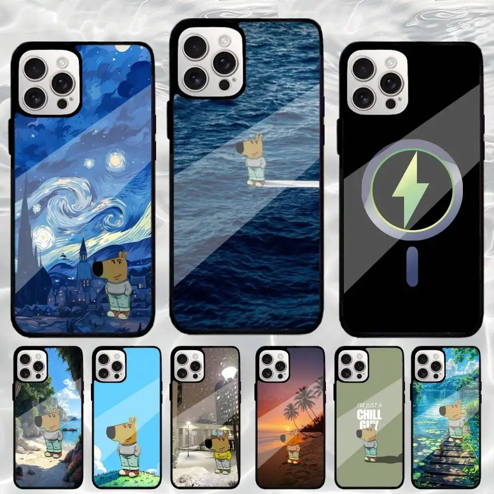 

I-Im Just a Chill Guy Phone Case For iPhone17,16,15,14,13,12,11 Plus,Pro Max Magnetic For Magsafe Wireless Charging