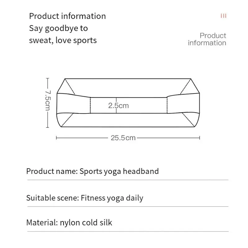 Yoga Sweatband Flexible Light Soft Smooth Thick Steady Stylish Solid Casual Modern Simple Outdoor Fitness Gym Exercise