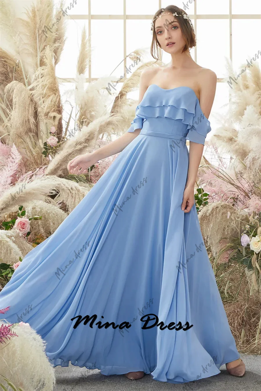 

Mina Customized Evening Gown Line A Elegant Dresses for Women Gala Party Dress Backless Graduation Season Royal Engagement Dress