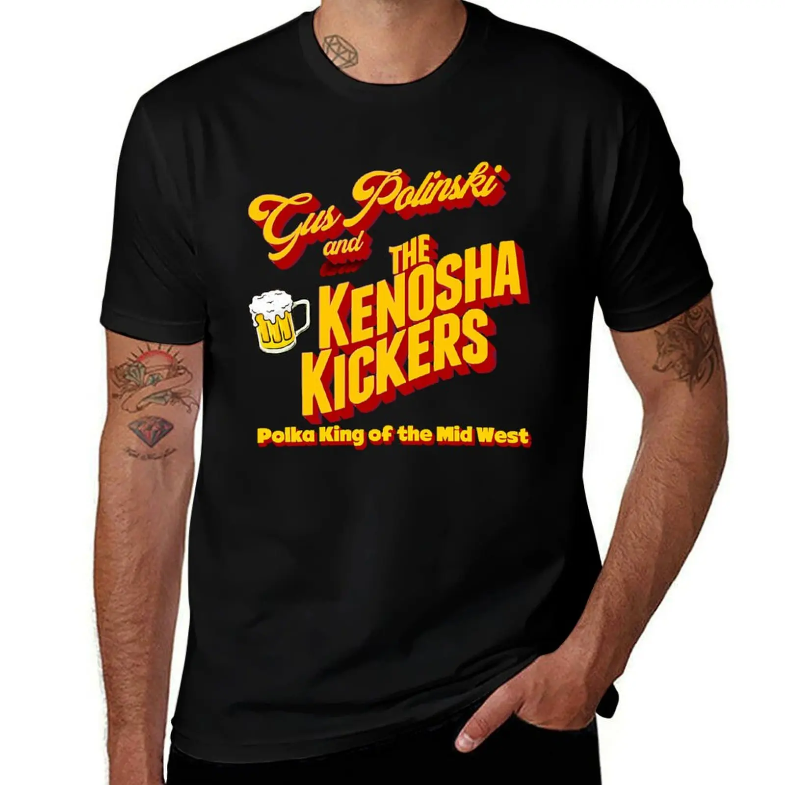 

Kenosha Kickers-Gus Polin.ski and the Keno.sha Kicker_s T-Shirt man clothes blanks funny shirt cotton slim fit t shirts for men