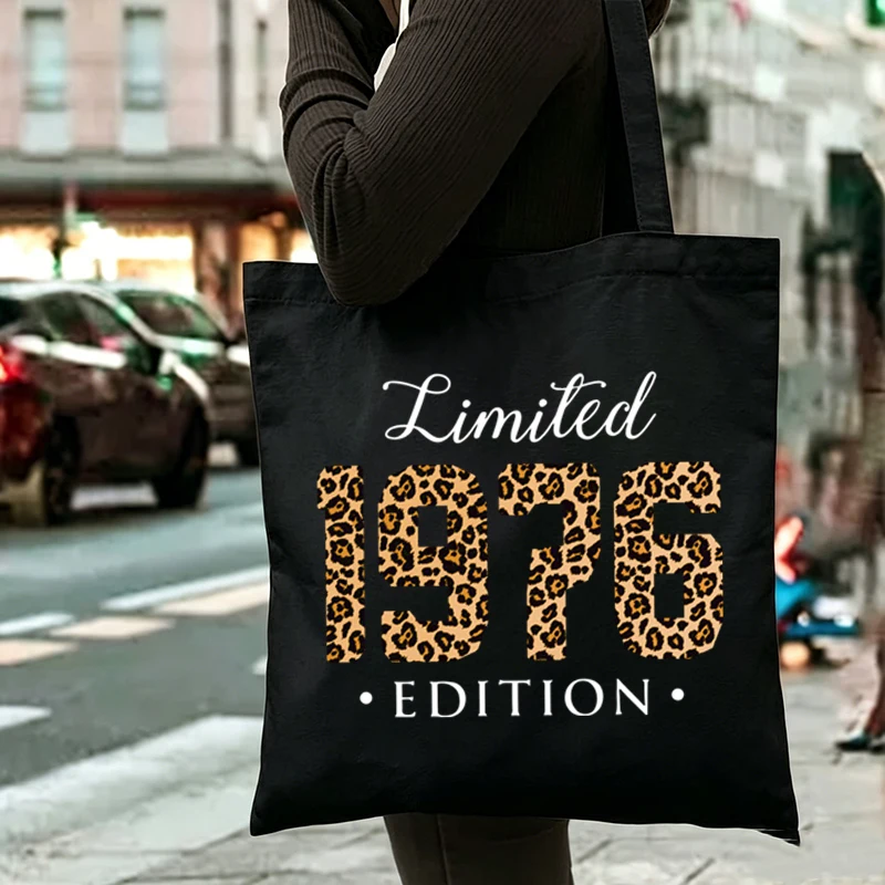 

Женская сумка-тоут с леопардовым принтом, лимитированная серия 1976 года, винтажная сумка на плечо, подарок к 50-летию, повседневная женская сумка в стиле 1970-1979 годов