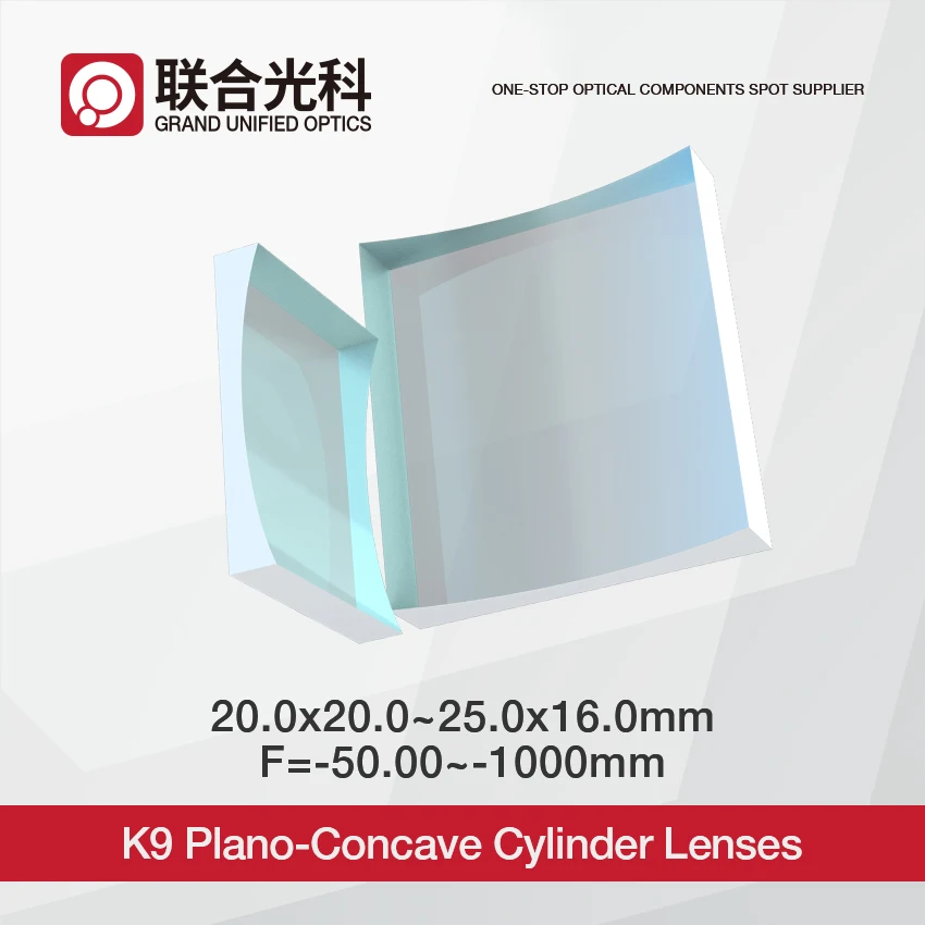 20x20mm Diameter K9 Concave Cylindrical Lenses