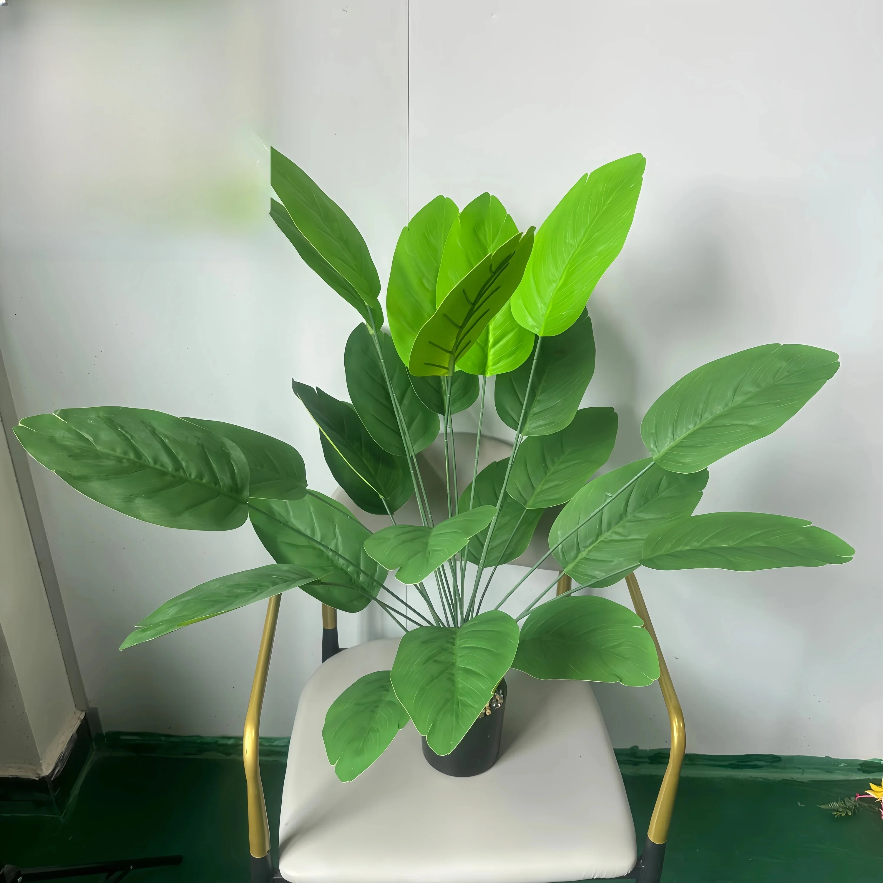 fireproof-b1-grade-paradise-bird-artificial-green-plant-outdoor-patio-decorative-flower-box-standing-design-sun-protection-uv