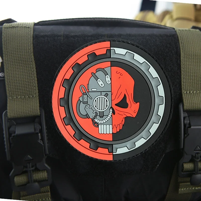 

Skull PVC Tactical Patch on Clothes Morale Badge Armband Hook Loop Military Patches Backpack Stickers