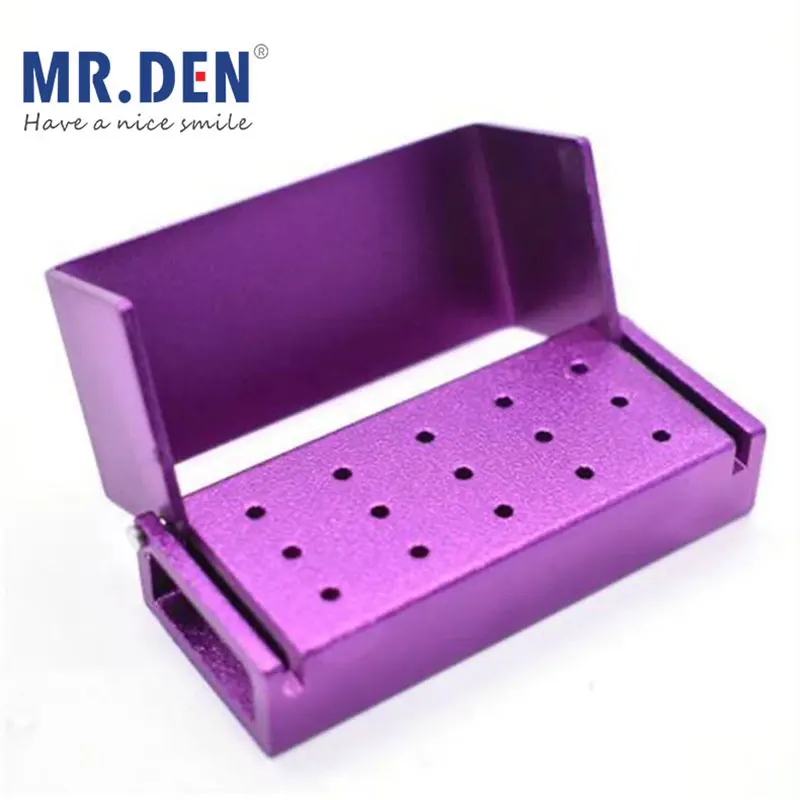 MR DEN 15 Holes Dental Lathe Needle Holder Sterilisation Rack Sterilisation Box Holder High-speed Lathe Needle Low-speed Rack