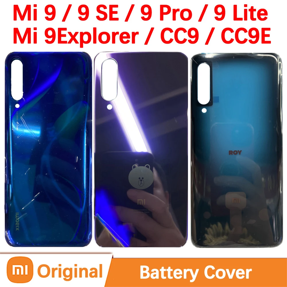 Original Replace Rear Battery Back Cover Door Housing For Xiaomi Mi 9 Mi9 SE Pro Explorer Lite CC9 CC9E Parts Shell Replacement