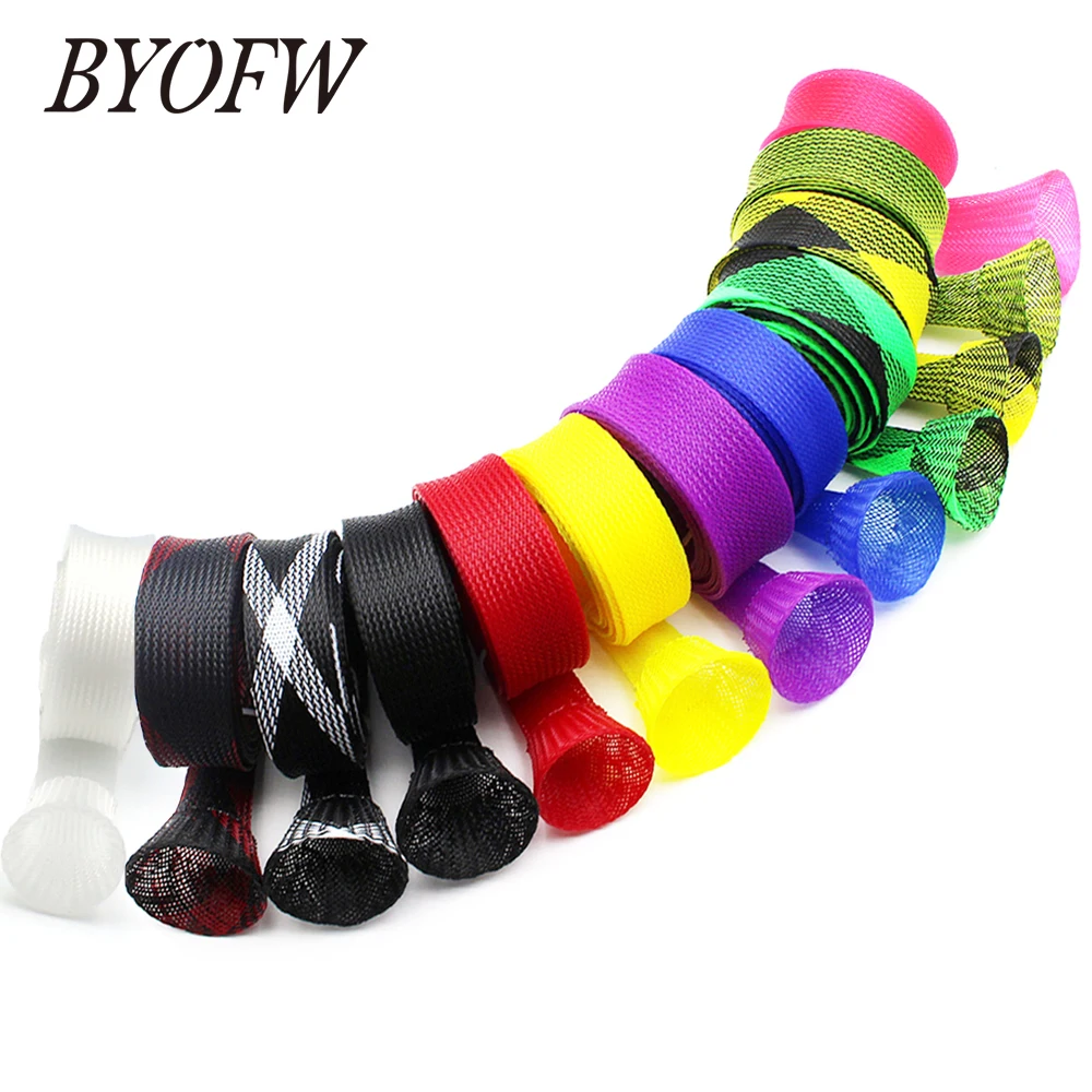 BYOFW 1 Piece 3cm Width Baitcasting Fishing Rod Cover Braided Mesh Protector Sleeve Pole Jacket Socks Guide Tool Accessories