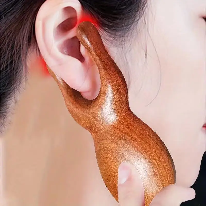 1/2Pcs Wooden Nose Gua Sha Massager Facial Massage Stick Pointing Massage Sandalwood Massage Tool For Guasha Scraping