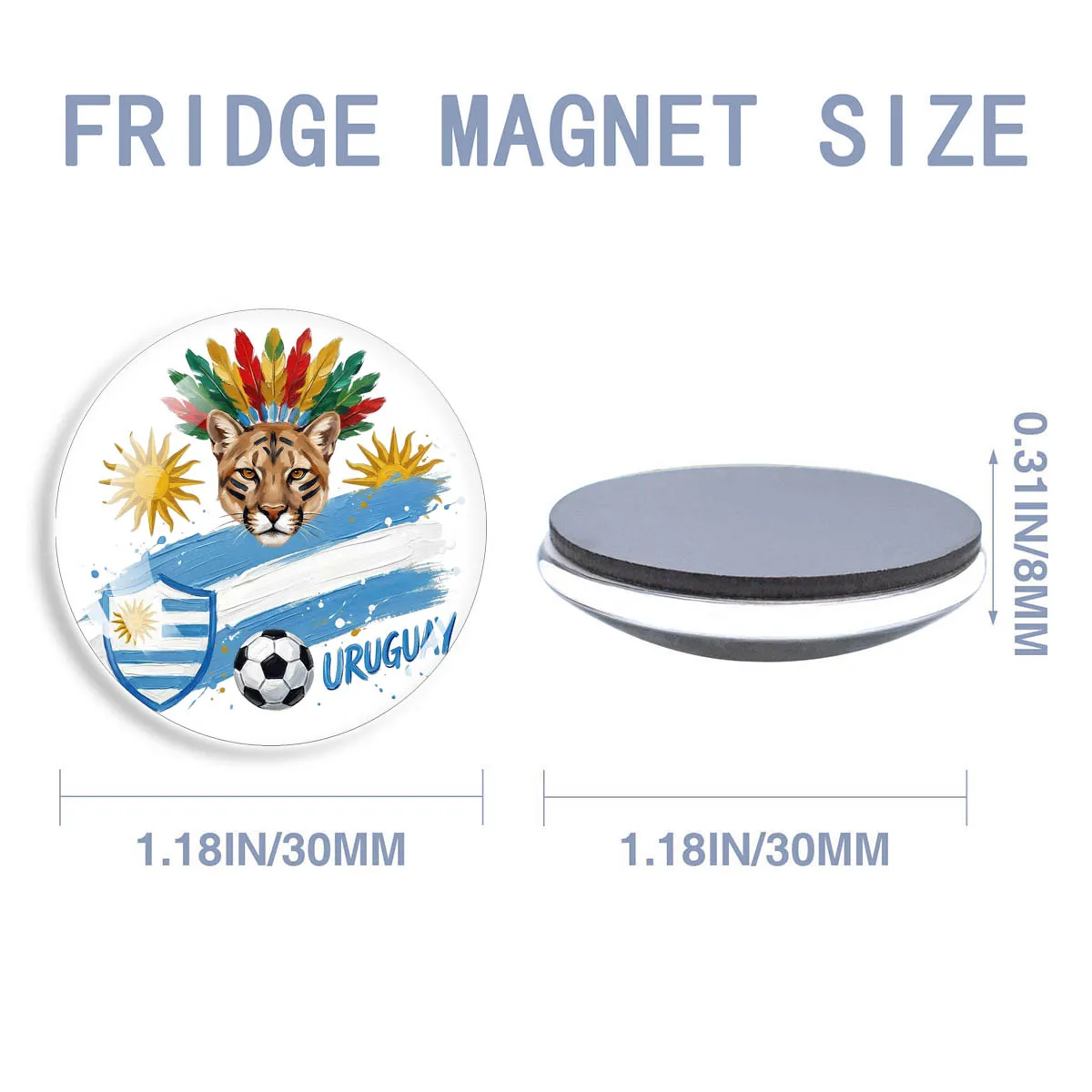 1PC Football Animal Themed Refrigerator Stickers, Men's Art Fans, Cheer for The Game, Team Activities, Magnetic Glass Stickers