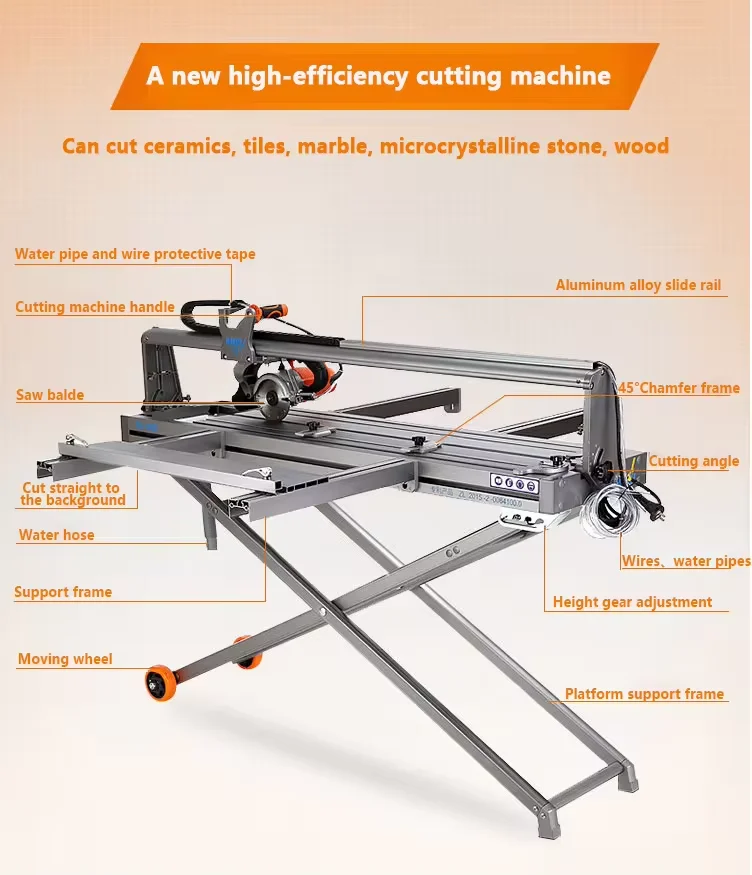 QX-ZD-1200 Manual and Automatic Quartz Portable Stone Slab Cutting Machine For Granite Marble Tile Stone Cutting Machiny