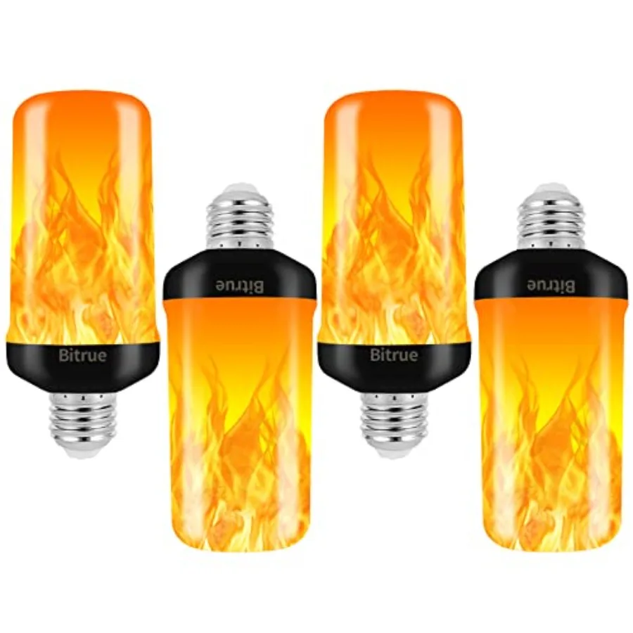 

【New model】LED Flame Effect Light Bulb 4 Modes Flame Light Bulbs E26 Base Fire Light Bulb with Gravity Sensor Flickering Light