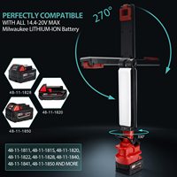 Cordless LED Work Light for Milwaukee M18 18V Battery 30W 2400LM Flood Light Outdoor Flashlight With clips for Car Repairing