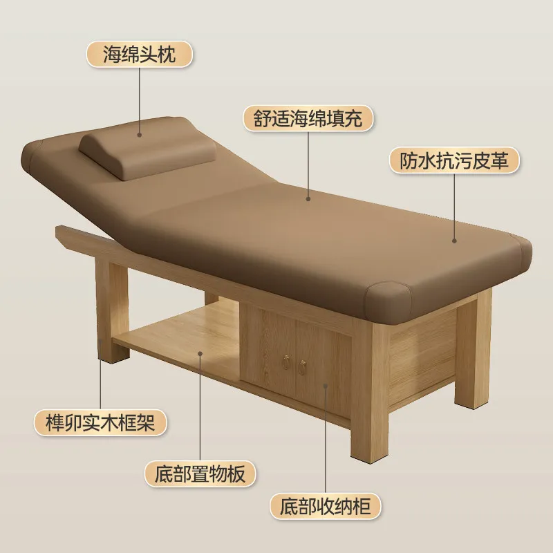 Solid wood massage and beauty bed special massage and physiotherapy integrated bed special Chinese medicine bone setting for bea