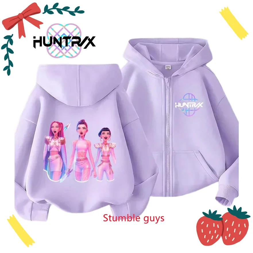 

Kpop Demon Slayer Kids Zipper Hoodie Spring Autumn Skin-Friendly Boys Girls Clothes Home Wear Sweatshirt