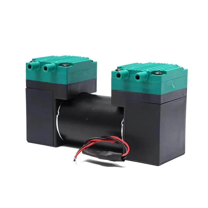 PISTOLA DE PULVERIZACIÓN de escala de aire pequeña de doble cabezal, micro diafragma, cc 12V, bomba de aire silenciosa eléctrica de vacío de doble propósito para bombeo