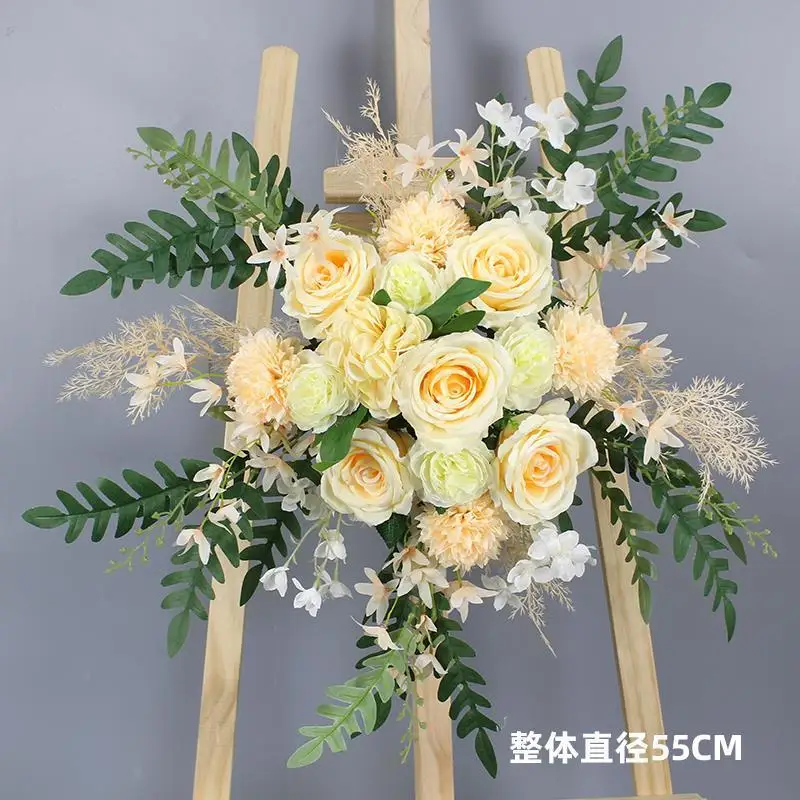 

Wedding Simulation Road Lead Flower Point Background Welcome Sign Decorative Stage T Table Floral Arrangement Hanging Flowers