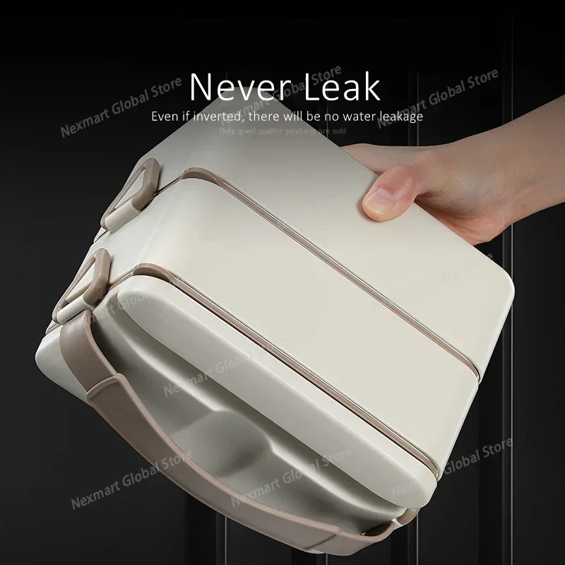 304 Stainless Steel Double Layer Insulated Lunch Box, Divided Bento Food Storage Container for Office Workers & Students