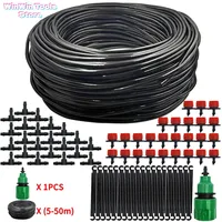5-30m DIY 4/7mm PVC Garden Watering Garden Hose Micro Irrigation Pipe Drip Watering Kits with Adjustable Drippers Punch Tool