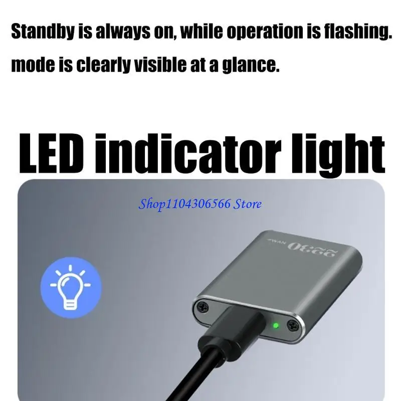 02DD Fast speed Aluminum SSDs Enclosure for 2230 M.2 Drive Supporting USB 3.2 Type C Connection