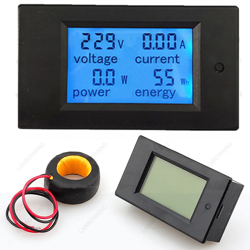 PZEM-061 AC Digital Power Meter Peacefair Voltage Current Power Frequency Tester With Current Transformer Coil