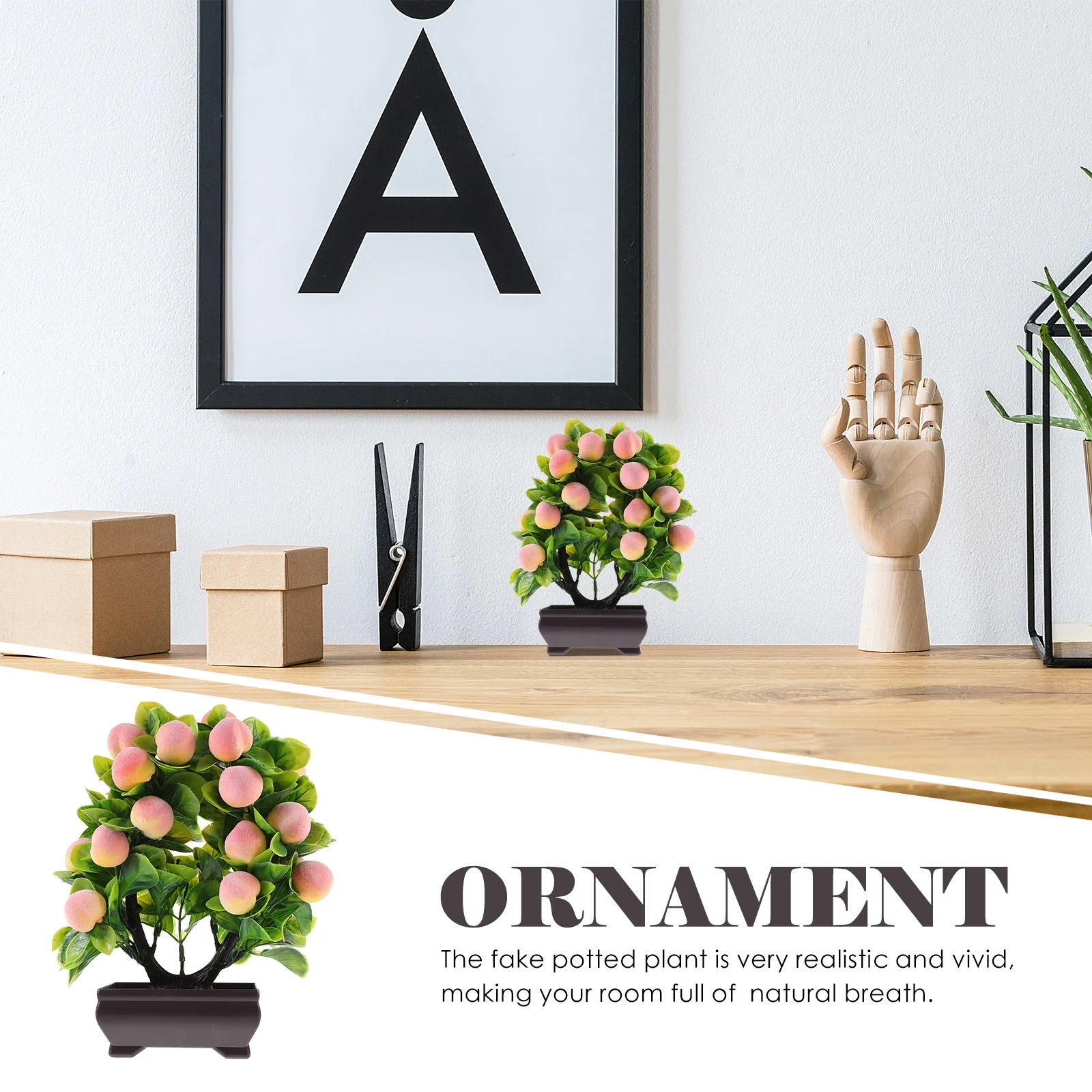 

Artificial Potted Plant Fake Bonsai Simulation Fruit Topiary Realistic Decor For Home Office Indoor Garden Decoration