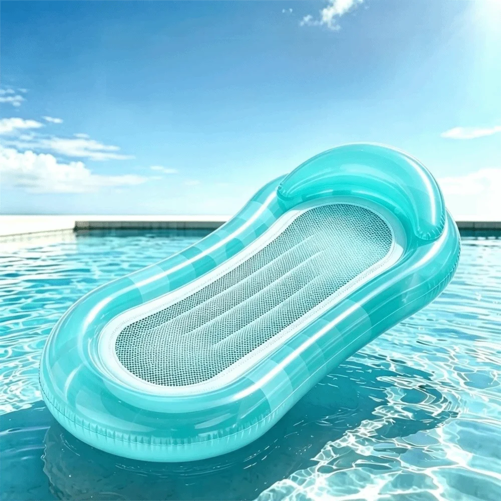 Drainage Design Sequined Inflatable Float Leopard Print Mesh Pool Floats Inflatable Floating Inflatable Water Lounger Summer
