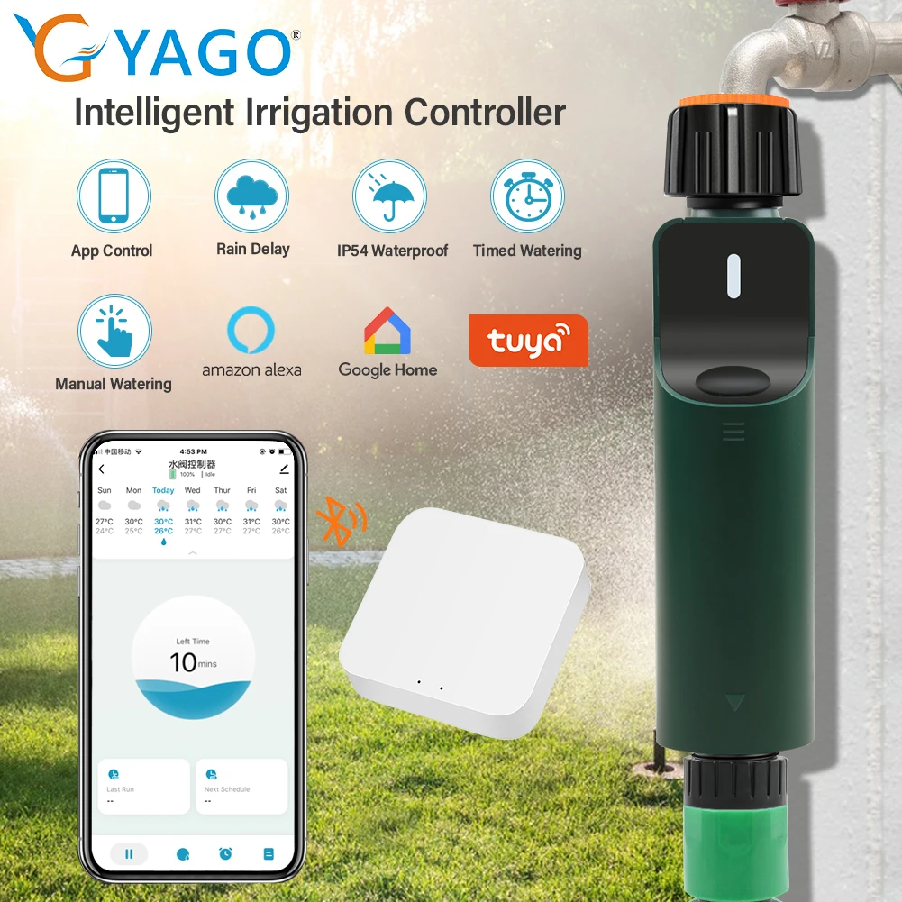 Zigbee Tuya Irrigation System Smart Watering Timer APP Programmable Sprinkler with Rain Delay Drip for Outdoor Lawn Garden Yard