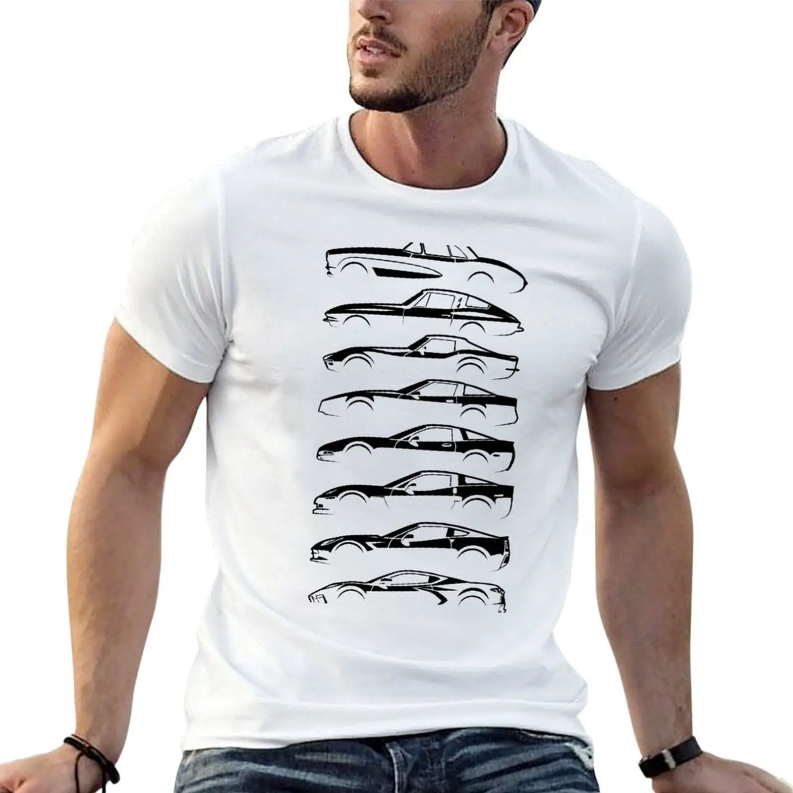 

The Corvettes - All Series (C1 - C8) T-Shirt man t shirts for men casual t shirts for man pack cotton T-Shirt