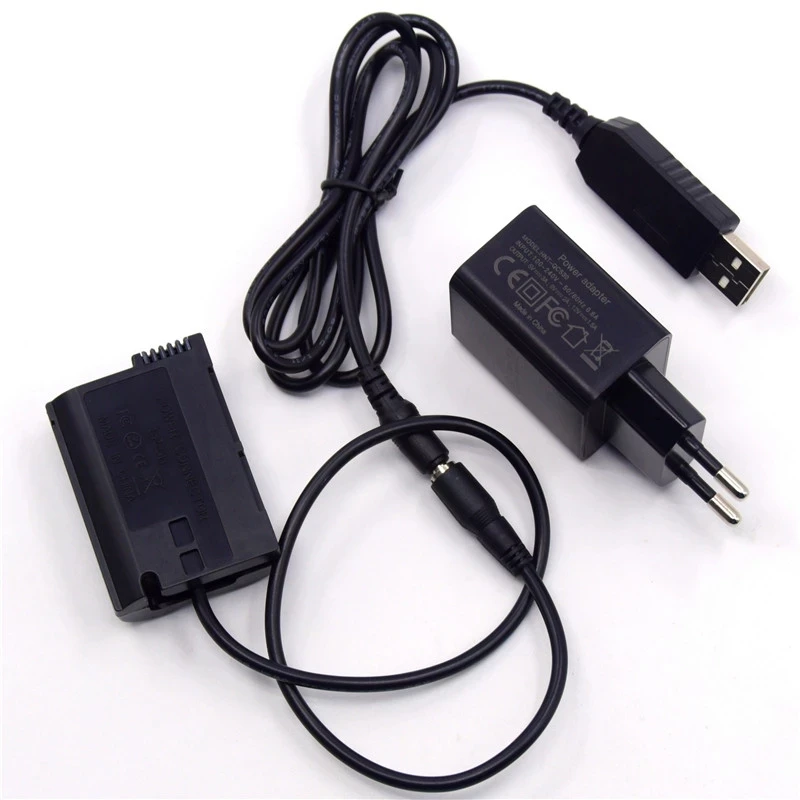 18W USB Charger+USB-DC Cable+EN-EL15 Dummy Battery EP-5B DC Coupler for Nikon Z7 Z6 D7500 D7200 D7100 D7000 D850 D810 D800