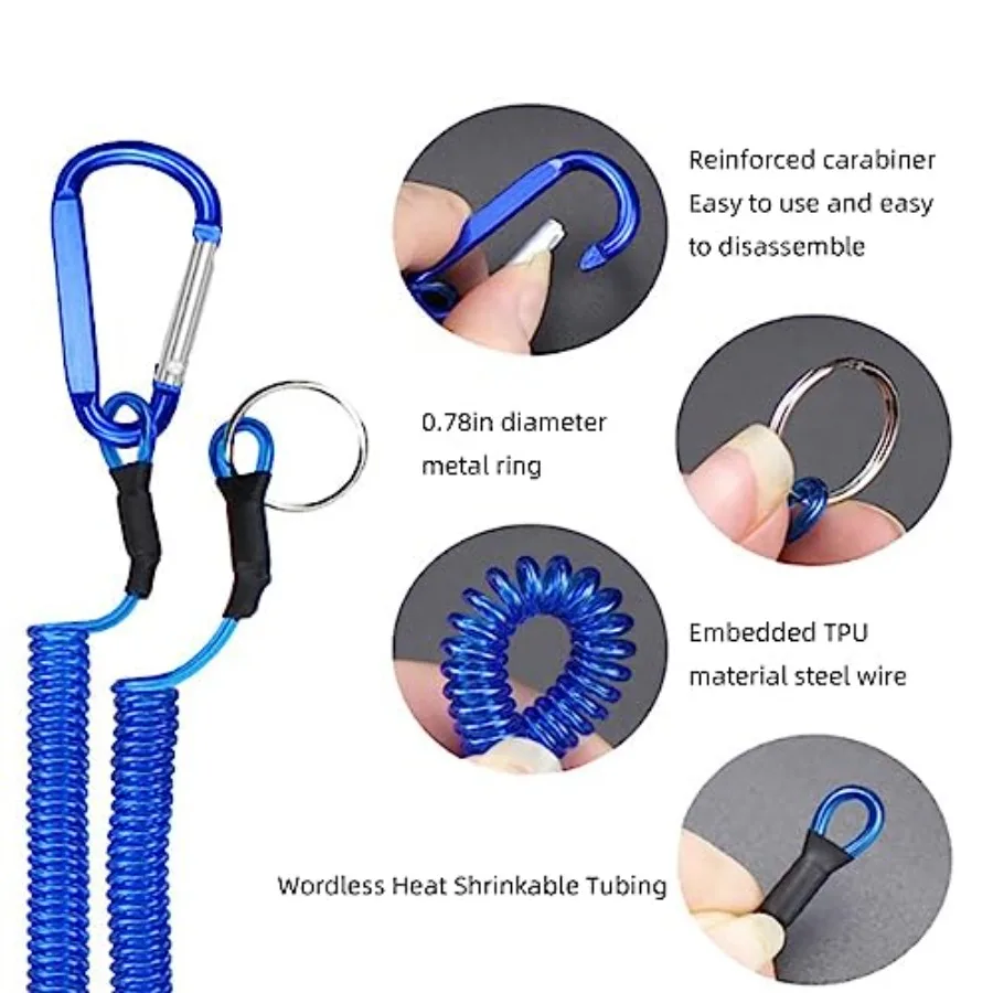 حلقة تسلق لمكافحة خسر حبل الربيع الحبل كاياك مجداف المقود الربيع لفائف المفاتيح قابل للسحب طول 10.6 ihes الصيد الحبل Retr