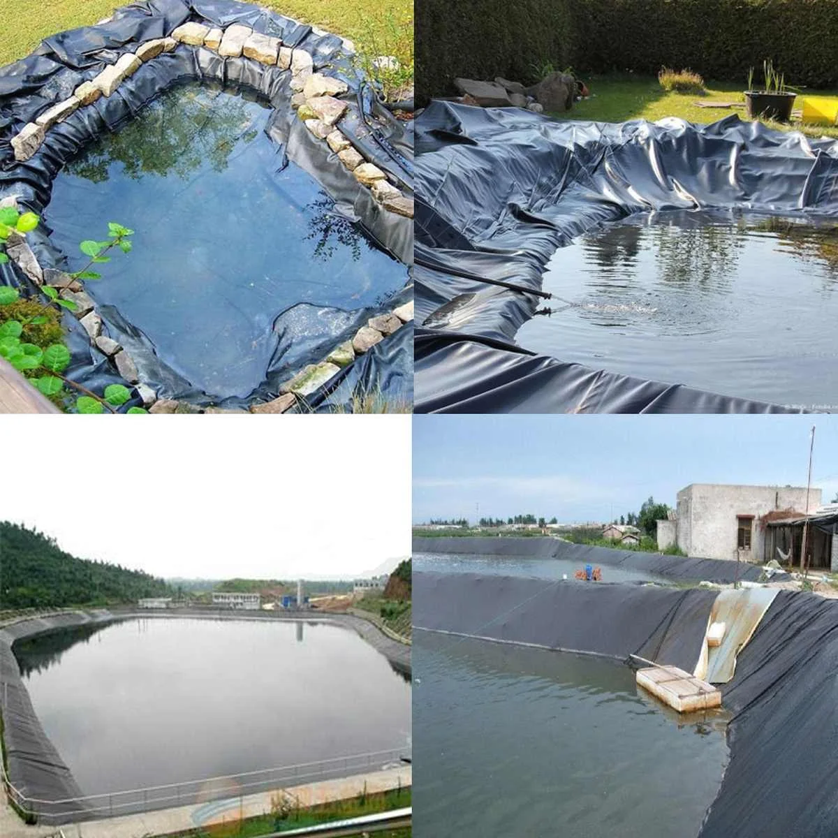 0.12-0.25mm Thickness HDPE Fish Pond Liner Garden Pond Landscaping Pool Reinforced Heavy Duty Waterproof Membrane Pond Liner