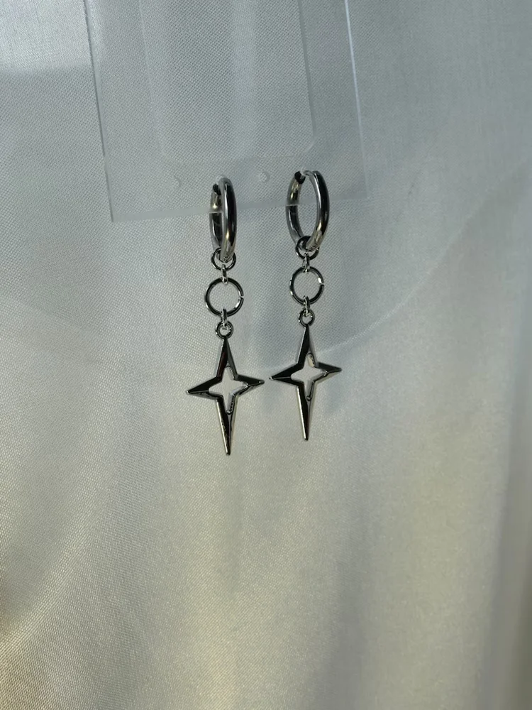 Nova Earrings | hypoallergenic star grunge goth alt androgynous cute y2k dangly earrings