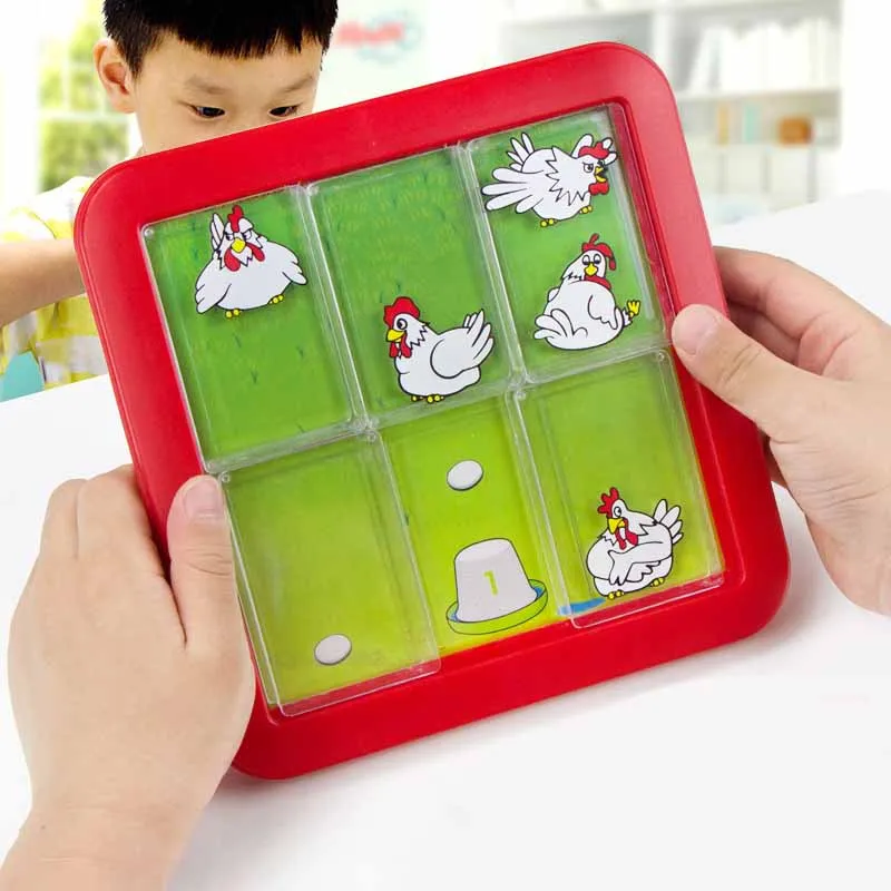 

Creative Fun Hen Looking For Eggs Task Maze Sliding Puzzle 48 Questions Desktop Game Logical Thinking Training Parent-child Toys