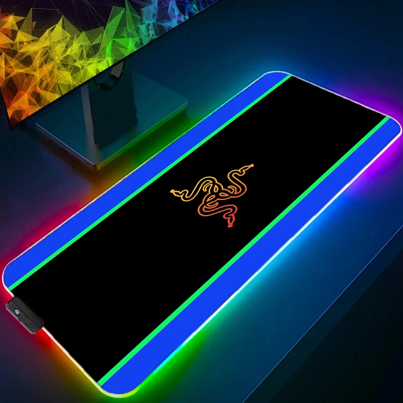 Razer RGB LED tapis de souris accessoires PC tapis de souris grands tapis de jeu en caoutchouc tapis étendu HD tapis de bureau antidérapant tapis de clavier d'ordinateur portable