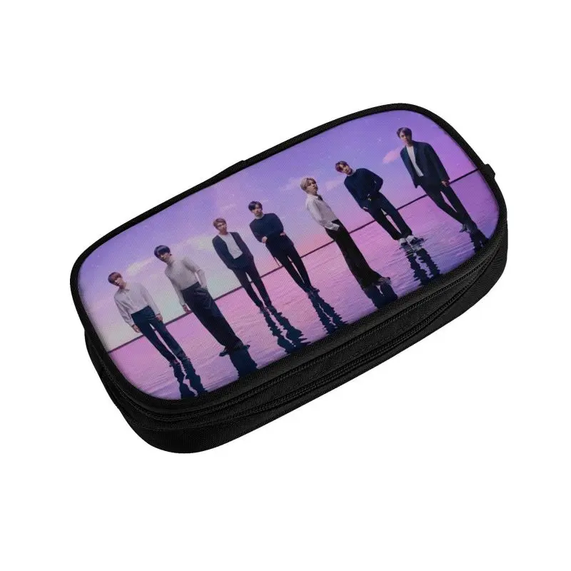 Cute Pop Band Kpop Pencil Case for Boy Girl Large Storage Pencil Pouch School Accessories