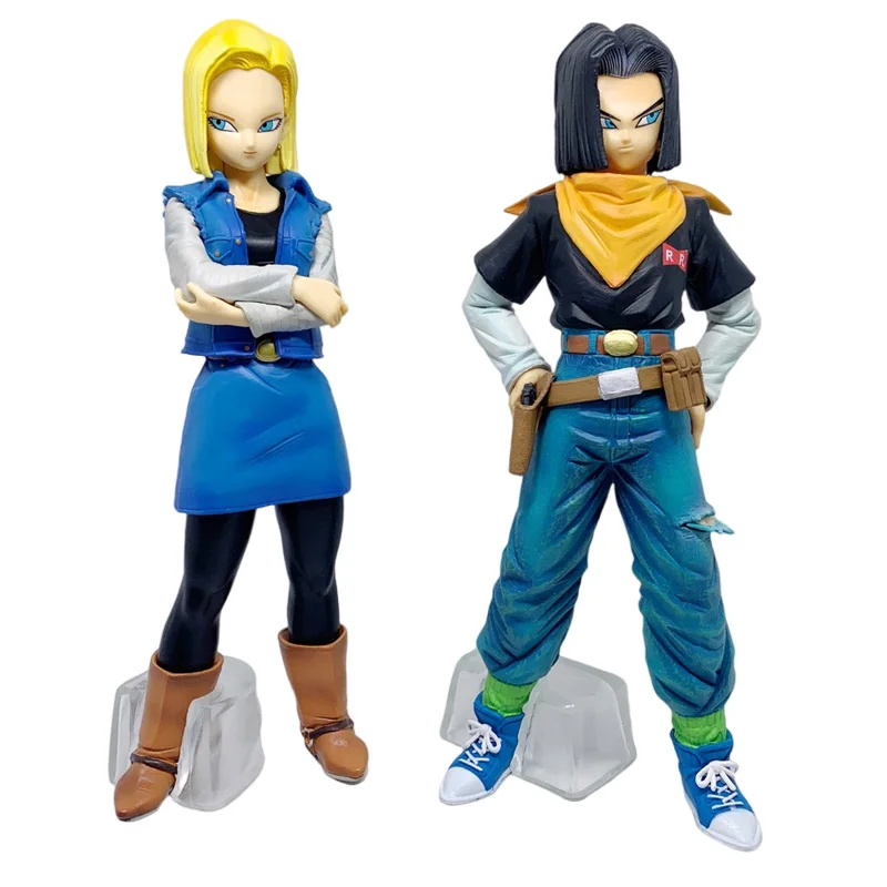 24CM Anime Dragon Ball Z Android 17 18 Figure Android 18 PVC Action Figures Collection Model Toys for Children Christmas Gifts