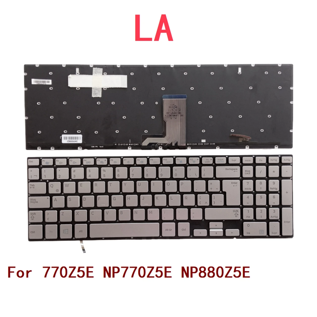 New Latin Laptop Backlit Keyboard For Samsung 770Z5E NP770Z5E NP880Z5E Notebook PC Replacement