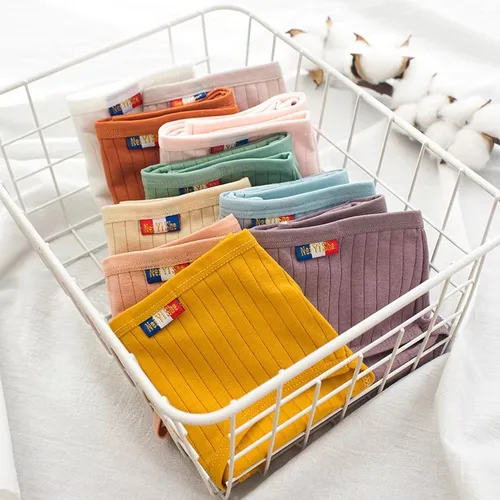 Imagen 2 del producto 10 Unidades/Set de Bragas de Algodón Sin Costuras para Mujer, Ropa Interior Sexy Transpirable de Color Liso, Lencería de Tiro Bajo, Tallas M-XL