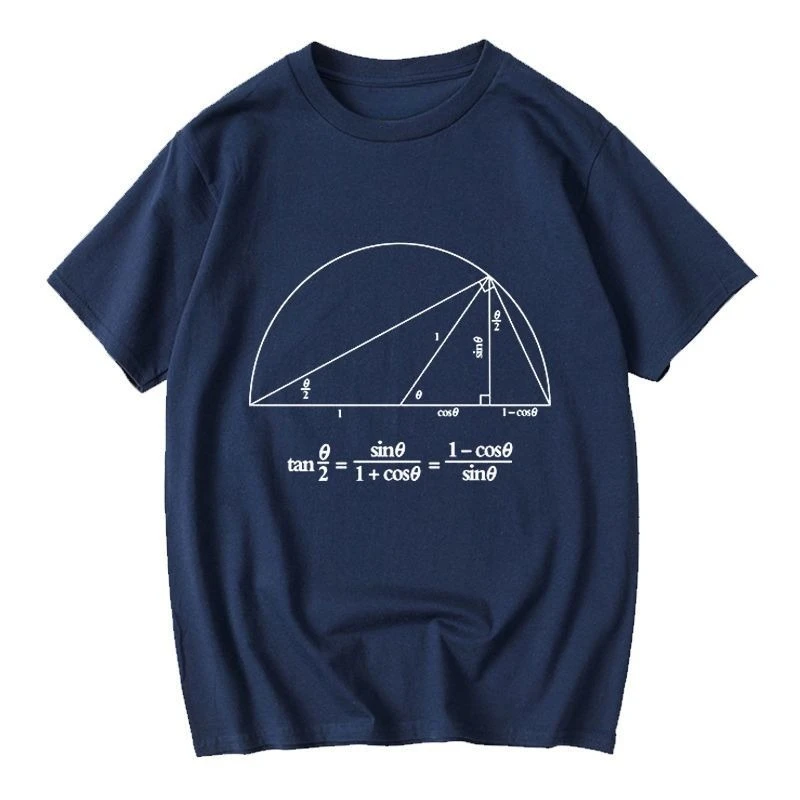 صيف جديد العلوم الرياضيات المثلثية وظيفة صيغة قصيرة الأكمام تي شيرت مستقيم-طالب أعلى جودة تي شيرت