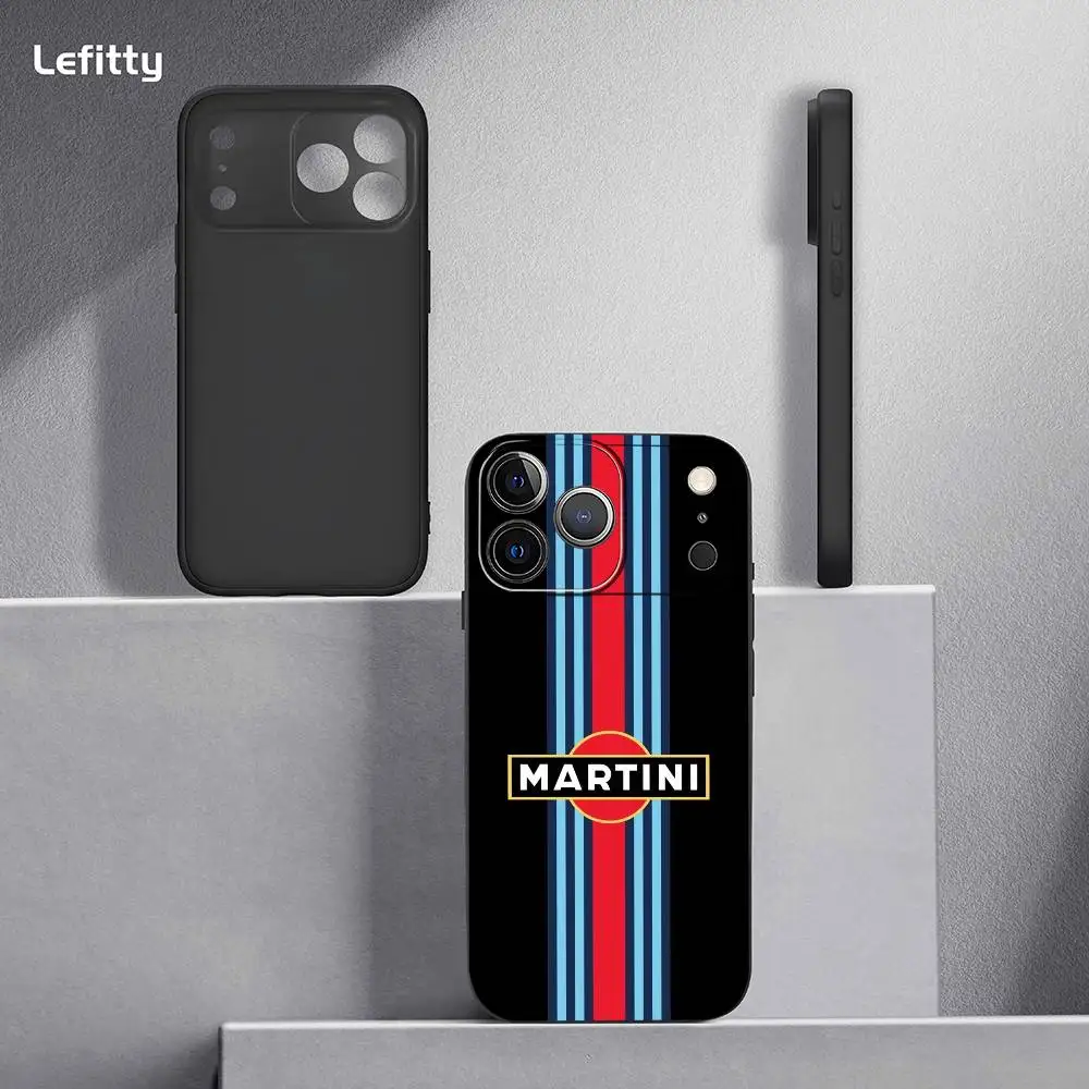 Mode Mooie M-MARTINli-ses Telefoon Case Voor IPhone 17 16 15 14 13 12 11 Pro max Plus Mini Zwart Frosted Soft Shell Funda