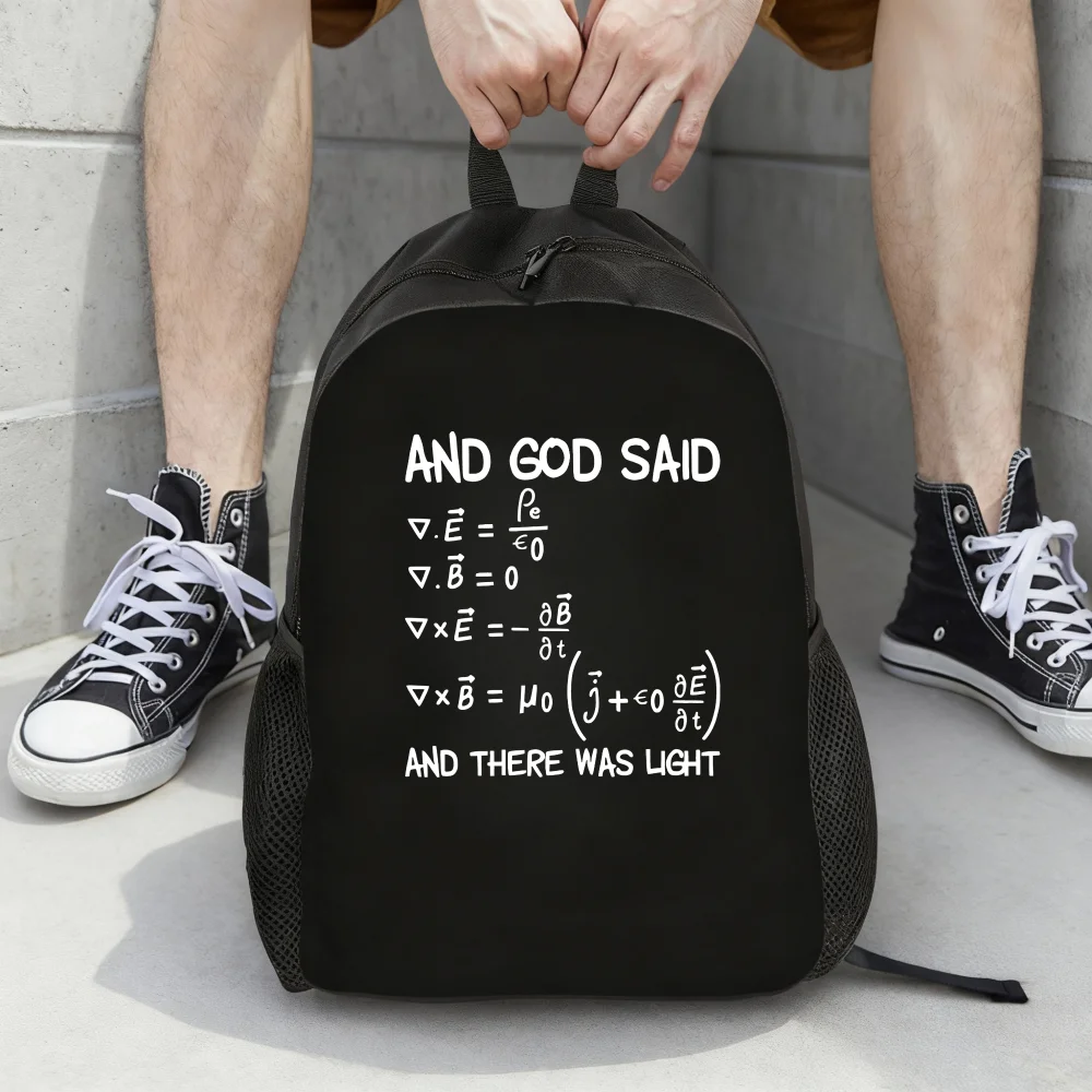 

Ladies College Style Backpack, Maxwell Equations with Bright Creative Prints, Large Capacity Photography Backpack