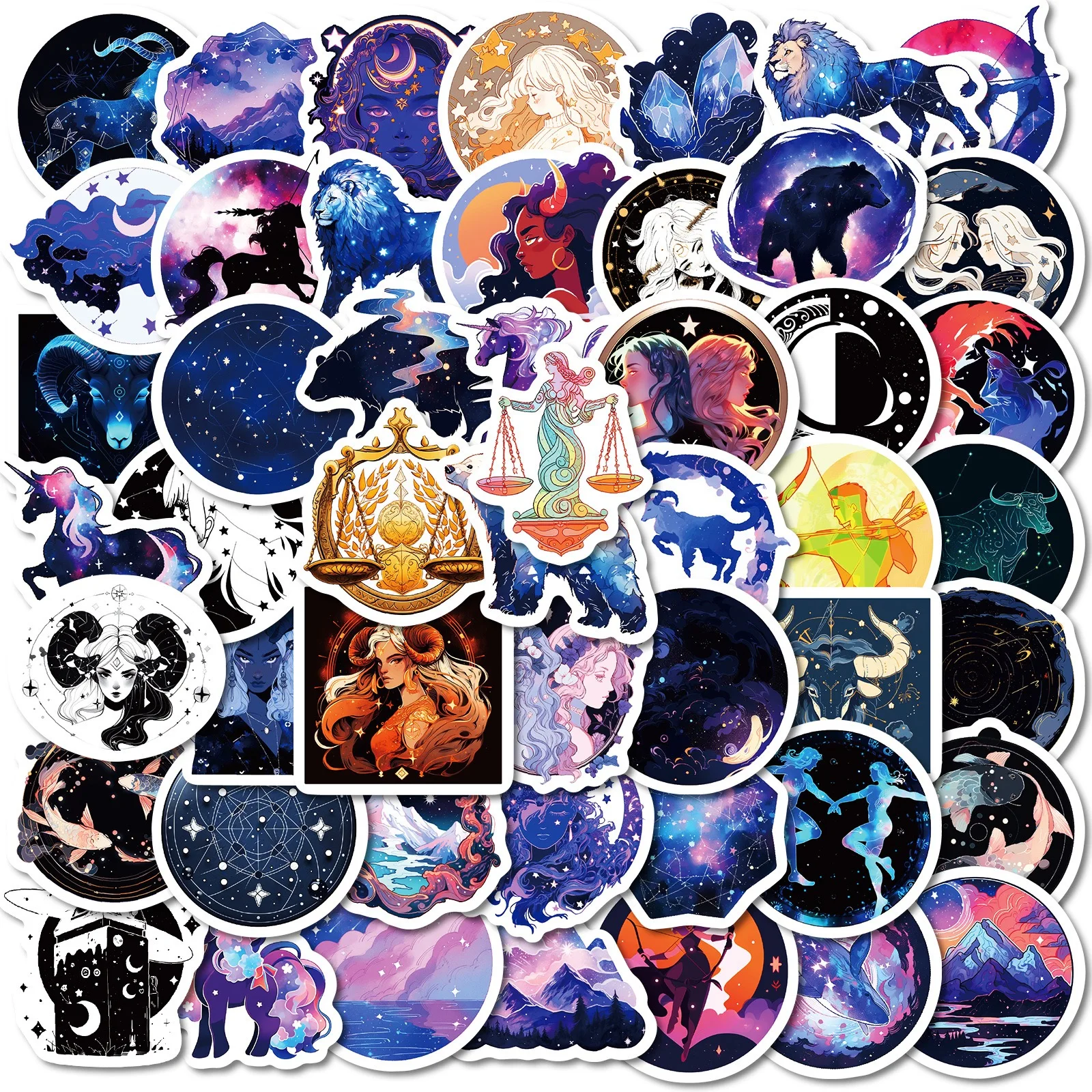 10/50pcs Cool Universe Constellation Stickers Astrology Goth Decals Luggage Bike Motorcycle Skateboard Waterproof Car Sticker