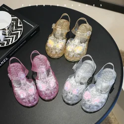 New summer kids baby princess Roman shoes girls beach sandals crystal jelly shoes sandals glitter butterfly children's sandals